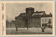 Lowitsch Lowicz 1916 Foto AK Rathaus Feldpost WK I