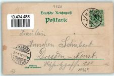 04703 O7320 Leisnig 1896 Gebrauchsspuren Hotel Belvedere Schloss Schwalbe Lithographie