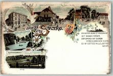 29614 W3040 Soltau Lithographie Markt Rathaus Hotel Meyer Unter den Linden Wappen