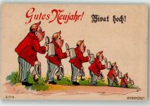 Neujahr Humor AK Bier 1894 Vorläufer