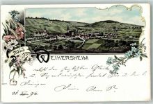 97990 W6992 Weikersheim 1896 Gebrauchsspuren Sommerblumenstrauß Litho
