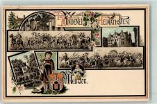 34346 W3510 Hann. Münden 1897 Lithographie Erstes Mündener Heimatfest Ritter Feldzug