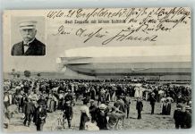 + Luftschiff Graf Zeppelin , viele Menschen AK Zeppelin, F. Graf von 1909