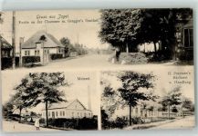 24848 W2381 Jagel b Schleswig 1914 - Chaussee m. Gregger`s Gasthaus Meierei Bäckerei u. Handlung