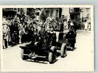01778 O8246 Lauenstein , Sachs Privatfoto AK Jugendfeuerwehrfest Feuerwehrbuggy mit Anhänger Ort handschriftlich