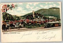 65817 W6239 Eppstein , Taunus 1900 Lithographie Bahnhaltestelle Dampfzug