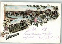 88471 W7958 Laupheim 1901 Lithographie Schlossberg Stadtpfarrkirche Ober-Amts-Gebäude