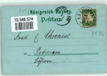 93462 W8496 Lam , Oberpf 1908 Gebrauchsspuren Lithographie Mariahilf-Kapelle Gasthaus zur Post Ossa