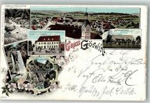 79733 W7883 Görwihl 1902 Lithographie Gasthaus zum Deutschen Kaiser Höllbach Hoher Fall Teufelsküche Schwarzwaldhaus