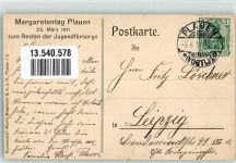 O9900 Plauen , Vogtl sign. A. Enders Jugendfürsorge Pferd und Reiter Mädchen verteilt Blüten Blumentag 1911