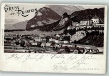 6330 Kufstein Lithographie Ottmar Zieher Bahnhof Vorläufer