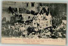 W8900 Augsburg , Bay Jahrhunderfeier der Einverleibung der Stadt Augsburg i. d. Königreich Bayern Festzug Huldigungswagen Karneval 1906 Foto AK