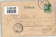 79639 W7889 Wyhlen 1903 Lithographie Gasthaus zum Rössle Gasthaus zum Löwen Bahnpost
