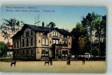 73479 W7090 Ellwangen Jagst 1918 Foto AK Hotel-Gasthaus zum Bahnhof Hunde Radfahrer
