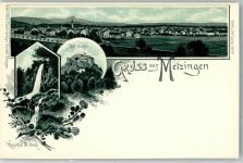 72555 W7430 Metzingen , Württ Lithographie Uracher Wasserfall Hohen Neuffen