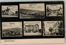 93449 W8494 Waldmünchen 1909 - Rathaus Bahnhof Kriegerdenkmal Mädchenschule Marktplatz