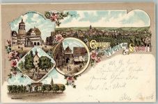 71263 W7252 Weil der Stadt 1897 Lithographie Stadtkirche Rathaus Kepler-Denkmal Juden-Tor
