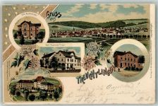 91757 W8830 Treuchtlingen 1899 Lithographie Villa Aurnhammer Hotel-Gasthaus Poujol Post Schlosshof