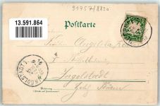 91757 W8830 Treuchtlingen 1899 Lithographie Villa Aurnhammer Hotel-Gasthaus Poujol Post Schlosshof