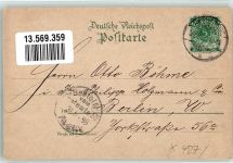 06333 O4270 Hettstedt , Sachs-Anh 1898 Lithographie Bahnhof Kaiserl. Postamt Saiger Tor Marktplatz