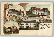 Alt Kemnitz Stara Kamienica BOAKC Lithographie Kemnitz Gerichts Kretscham Wenzel-Schloss Warenhaus Hille Gebrauchsspuren, Scan genau beachten