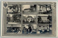 88085 W7994 Langenargen Foto AK Genesungsheim Weiss Wappen Mehrbildkarte Passepartout