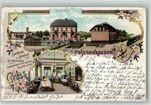 99625 O5231 Großneuhausen 1903 BOAKC Gasthaus Zum Bahnhof Eisenbahn Wappen Lithographie