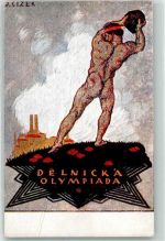 Prag Praha Delnicka Olympiada 1921 sign J. Cizek Olympiade Künstlerkarte