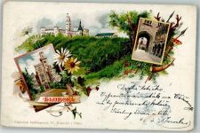 Hluboka Frauenberg 1900 Lithographie Schloss