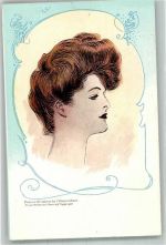 sign. C. Dana Gibson Heads Nr. 17 Jugendstil Haarmode Künstlerkarte