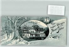 68530 Murbach Gebrauchsspuren Hotel Wolf Barnabas Brücke Winter Glückwunsch Neujahr Mini-AK