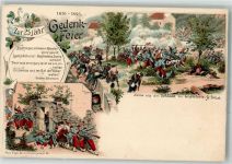 25 jährige Gedenk-Feier 1870-1895 Schlacht bei Gravelotte Reichseinigungskriege 1864-1870/71 1900 Lithographie / Künstlerkarte