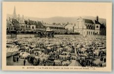71400 Autun Foto AK Marktszene Viehmarkt