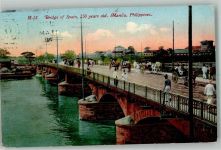 Manila 1913 Foto AK Bridge of Spain