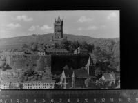 35683 W6340 Dillenburg GLASNEGATIV Wilhelmsturm m. Ev. Kirche