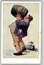 Humor Bierfaß Bierkrüge CA u. Co. No. 8352 Trinker 1910 Gebrauchsspuren