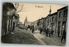 94410 Saint-Maurice Foto AK WK I Straßenszene Kirche Denkmal Soldaten