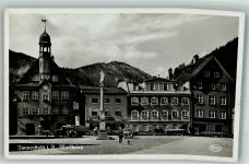 87509 W8970 Immenstadt i. Allgäu Foto AK Marktplatz Auto Rathaus