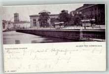 Kopenhagen København 1898 Foto AK Straßenbahn Thorvaldsens Museum