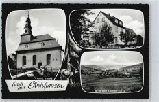 35713 W6345 Eibelshausen - Pension Künkel Feld Kirche Brücke