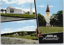 31246 W3153 Adenstedt , Kr Peine - Kirche Wiese Baum Feld