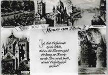41460 W4040 Neuss - Hafen Fluss Schiff Rosengarten Tor Dom