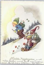 Neujahr AKU2 Zwerg Künstlerkarte