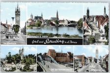94315 W8440 Straubing - Fluss Platz Brücke Panorama