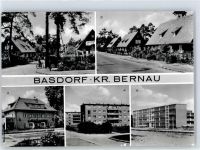 16348 O1292 Basdorf b Berlin - Goethestraße, Waldheimstraße, Hubertus-Filmtheater, Erich-Weinert-Straße, Schule