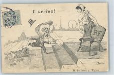 M.Falliers , sign. M.Assus , angekommen Militär Karikatur