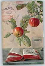 Äpfel , Buch , Brille Billing, M.