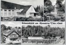 98711 O6315 Schmiedefeld am Rennsteig - FDGB-Kulturhaus, Kuranlagen, Schwimmbad Waldbad, Filmbühne