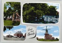 26831 W2955 Bunde , Ostfriesl - Windmühle, Schwäne