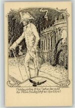 Der alte Fritz Künstler Federzeichnung sign Stassen AK Nat. Jugendbund Karte Nr. 1 Adel Friedrich der Große 1920